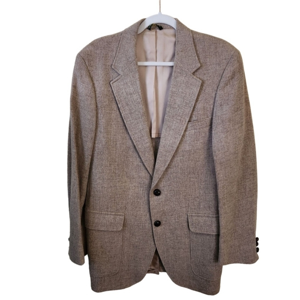 Vintage Man In Wool Beige Wool Tweed Sport Coat See Measurements